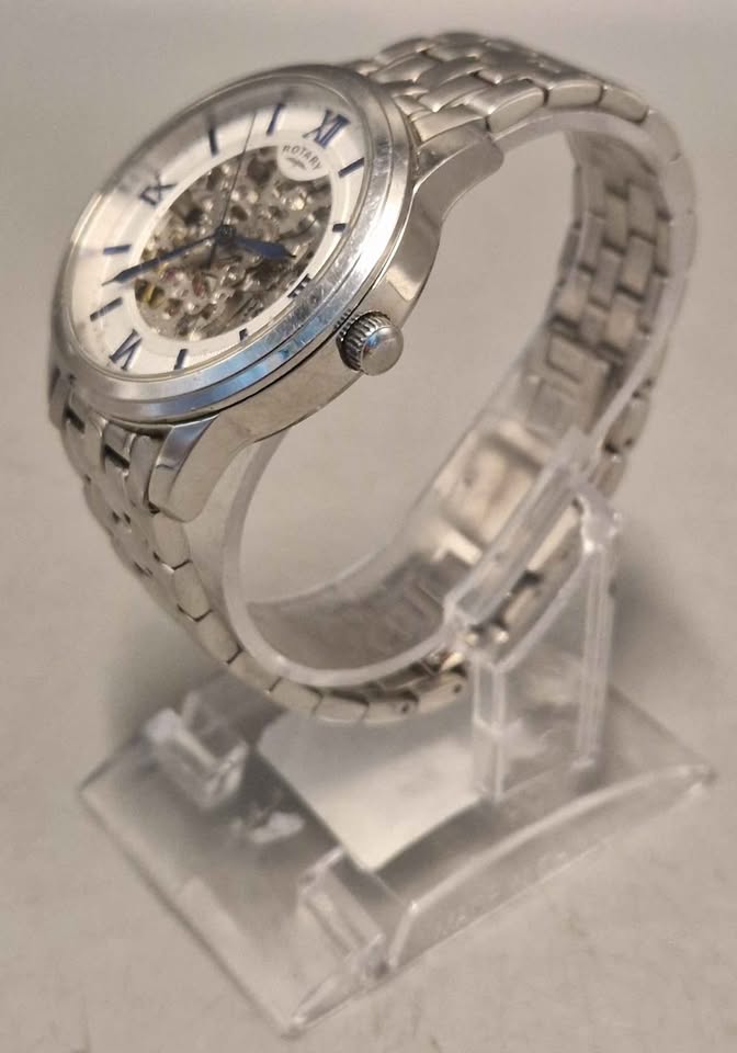 Rotary Men's Skeleton Stainless Steel Bracelet Automatic Watch GB03095/53.