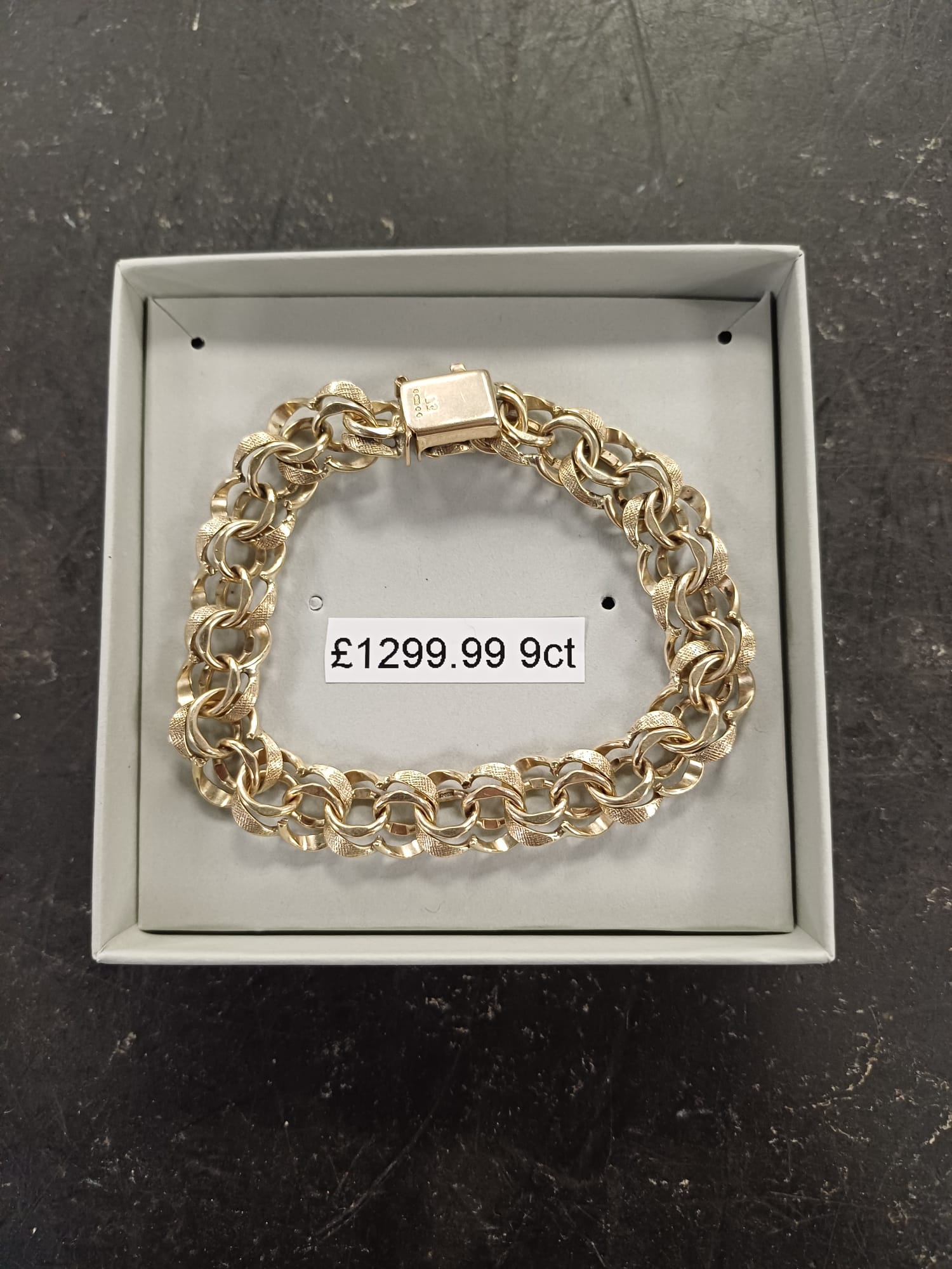 9ct Double Rolo Bracelet 26.44g