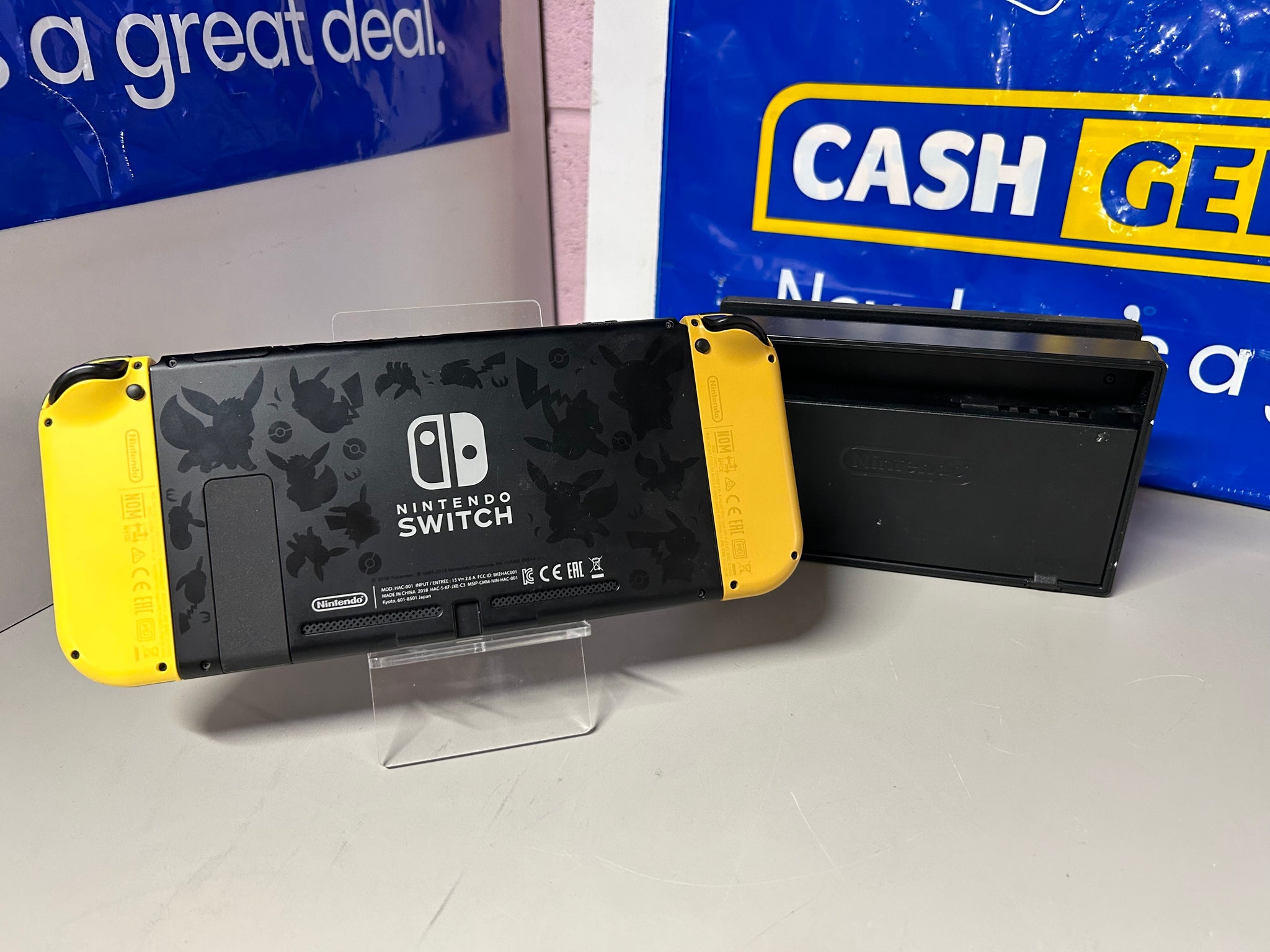 Switch Console, 32GB Lets Go+Yellow/Brown Joy-Con No Game/Ball, Boxed