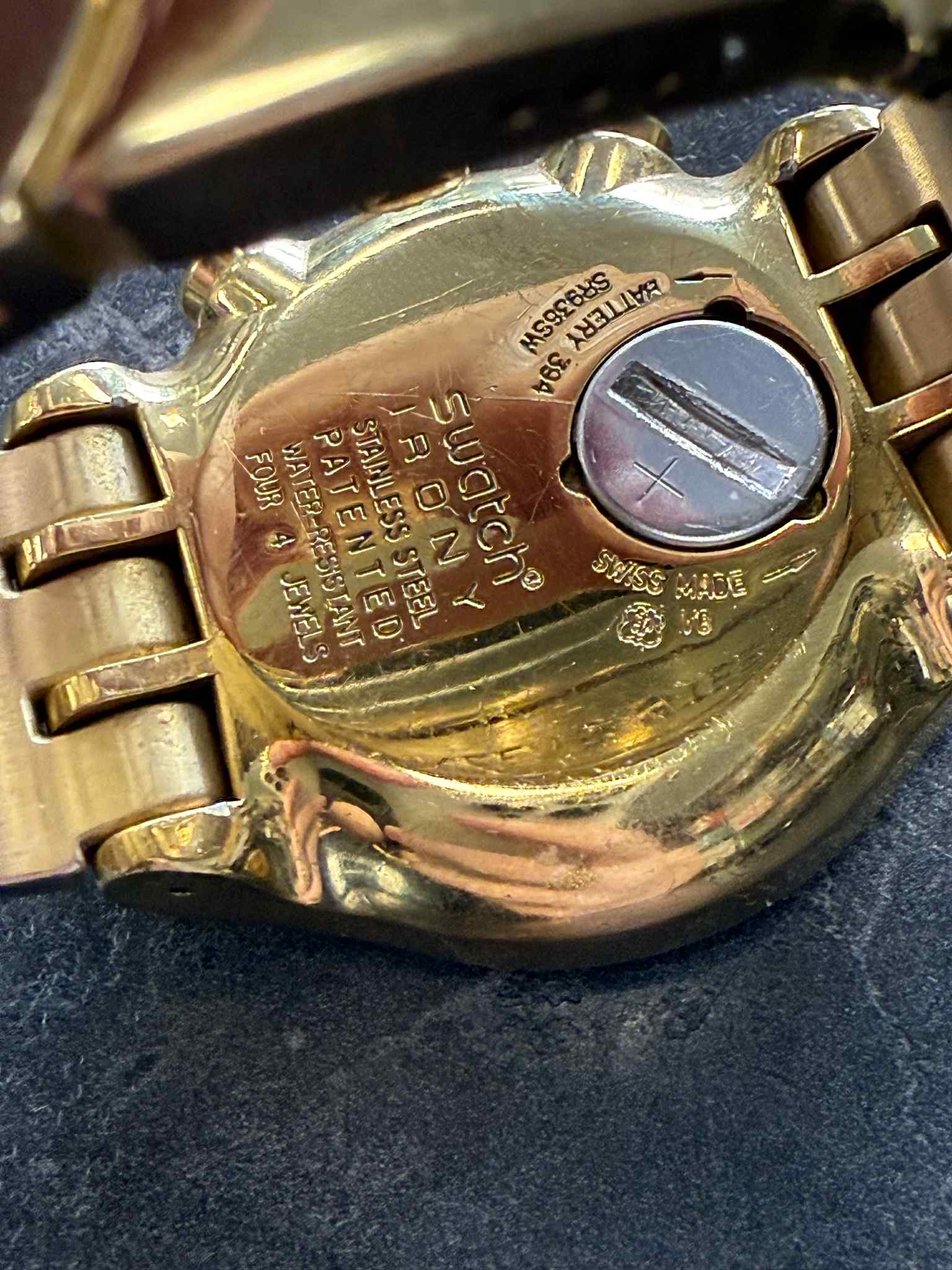 007TM Gold Plated Swatch Watch