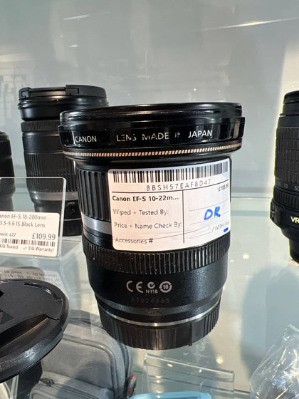 Canon EF-S 10-22mm f/3.5-4.5 USM Black Lens