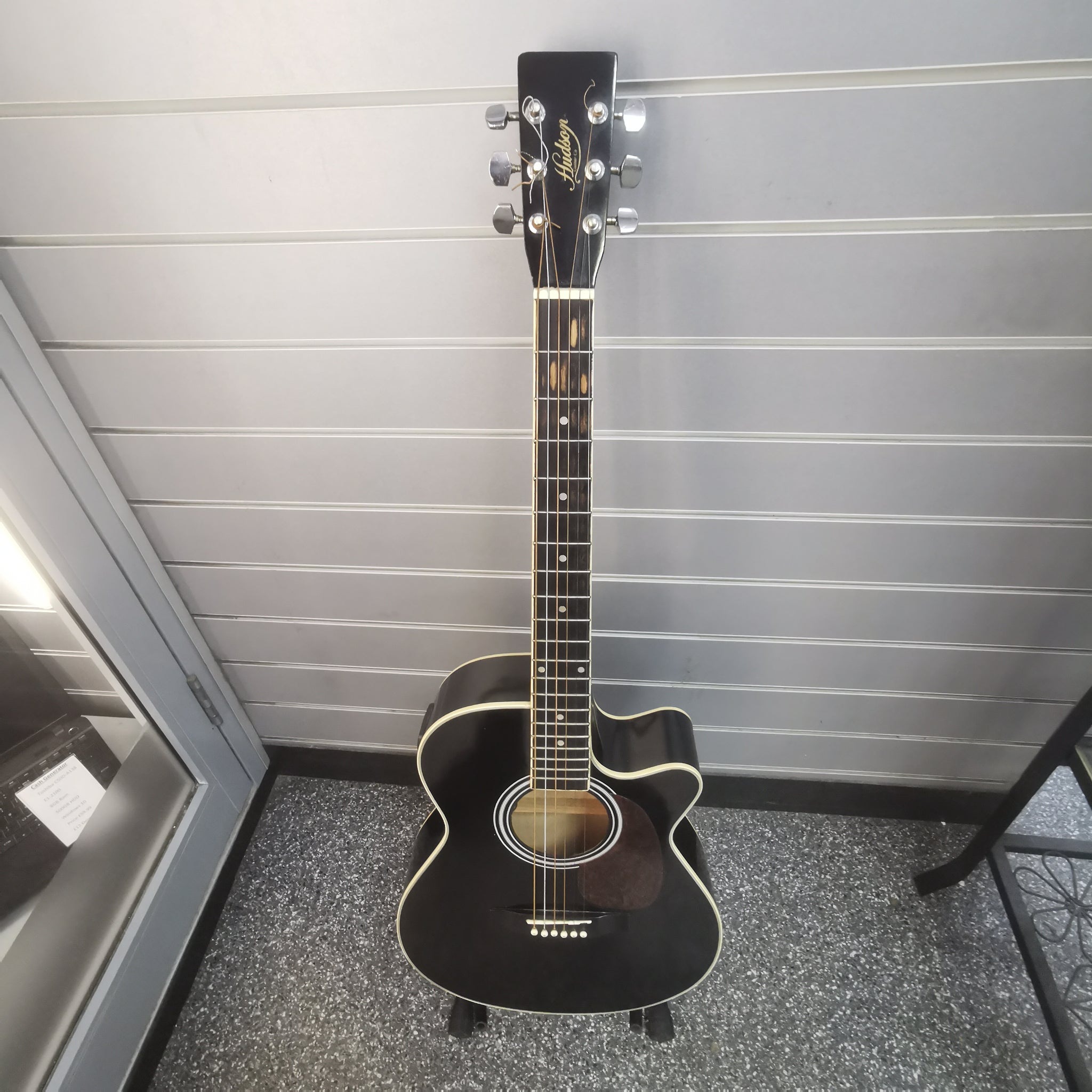 Hudson HF-1 Folk Acoustic Guitar Natural CW EQ