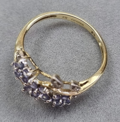 9ct Gold Diamond + Amethyst Size