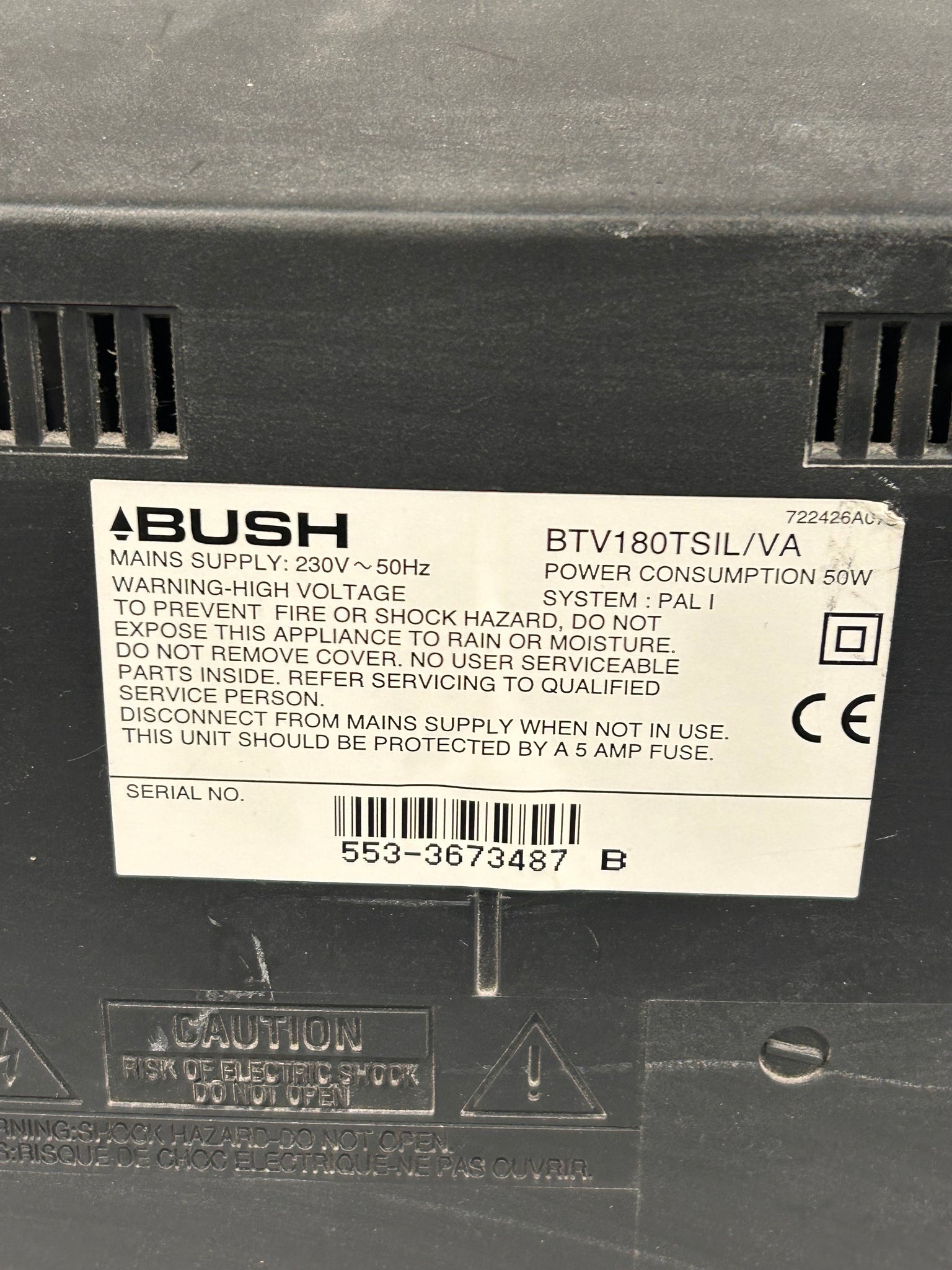 BUSH CRT TV + VIDEO PLAYER (COLLECTION ONLY)