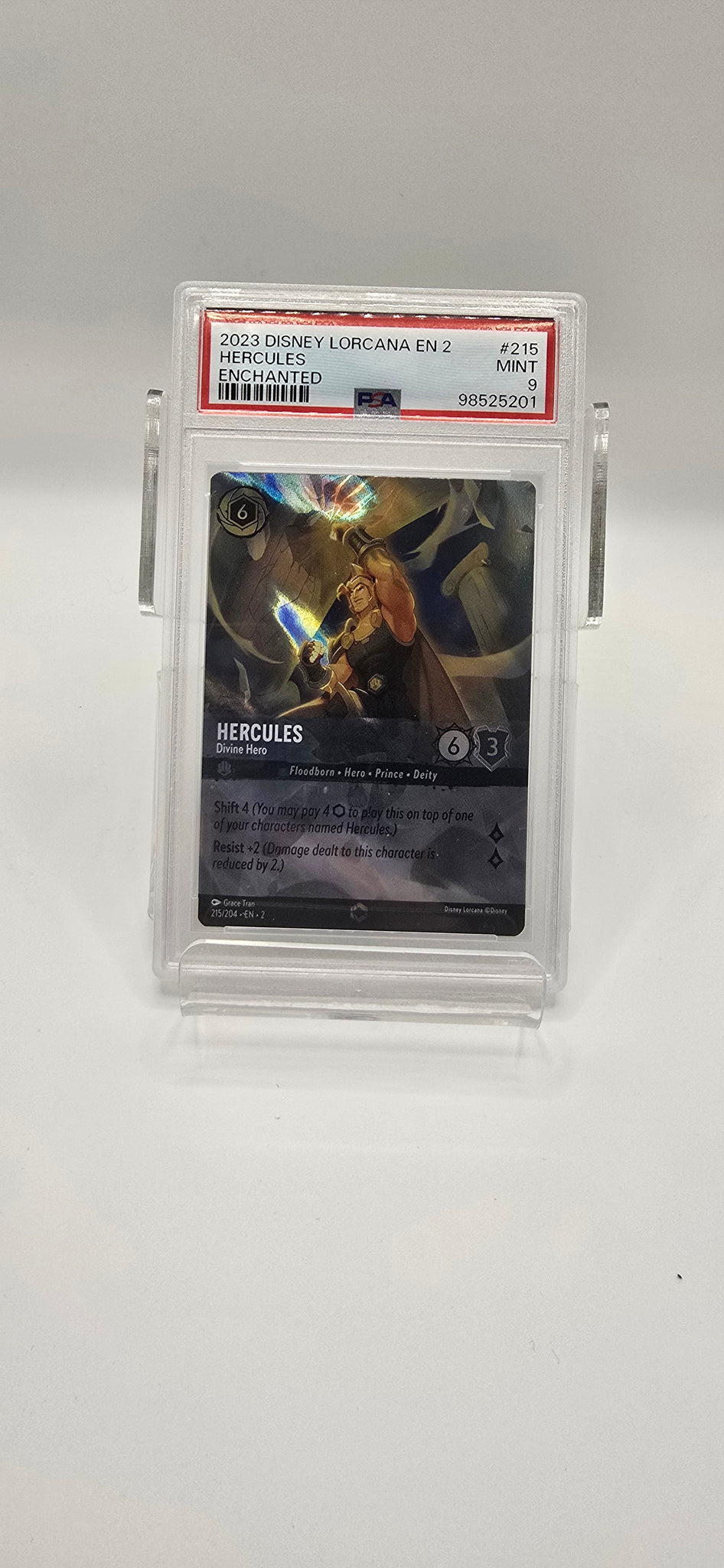 Hercules (divine Hero) 215/204 -Floodborn Disney Lorcana - PSA Grade 9 (Mint)