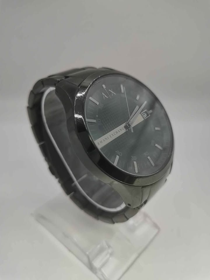 Armani Exchange AX2104, 46 mm Black Stainless Steel Strap, Unboxed