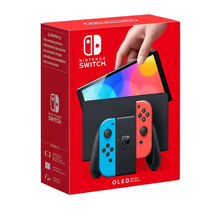 Nintendo Switch OLED - Neon Blue/Neon Red - Boxed.