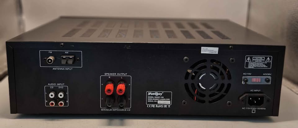 MadBoy® BOOST-100 mixing karaoke amplifier with cable and remote, boxed *collection only*