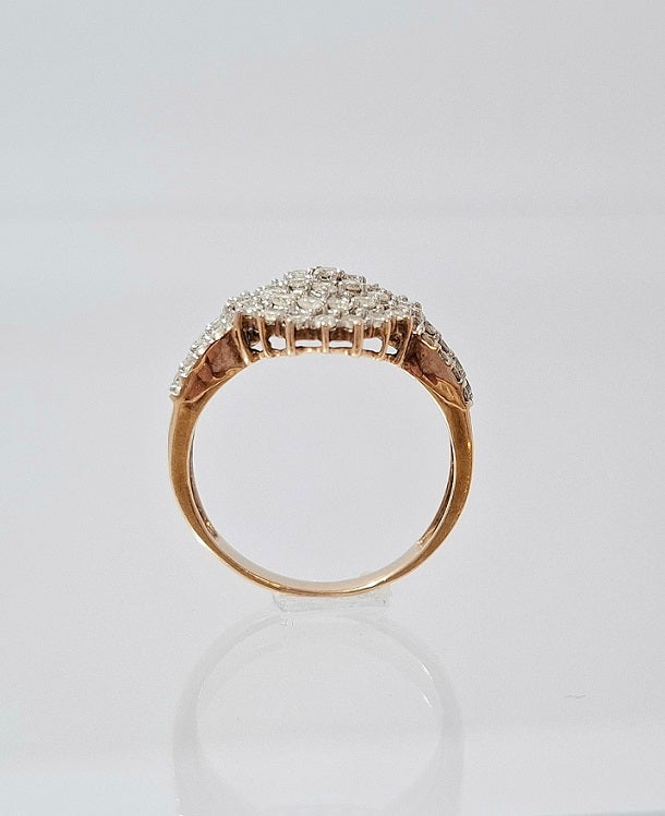 9 Carat Gold Diamond Cluster Ring Size P
