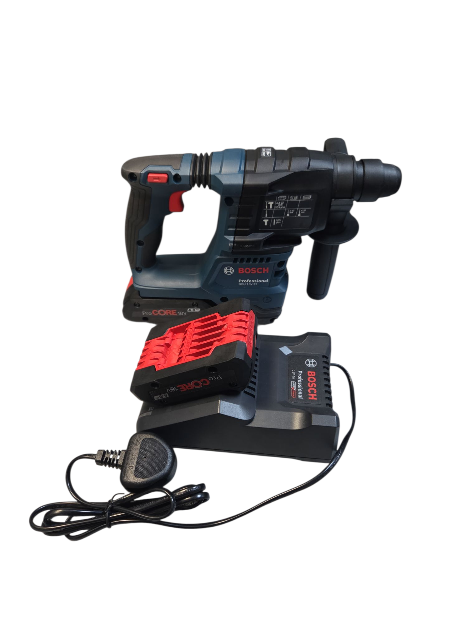 Bosch Cordless Rotary Hammer, GBH 18V-22 & Extra Battery with Charger