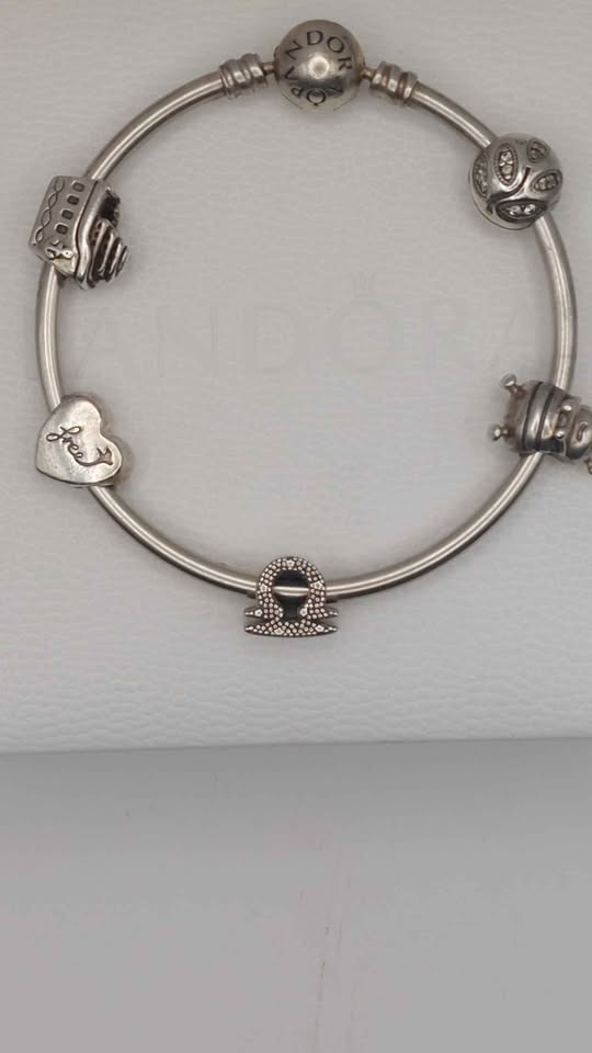 Pandora Bangle plus 5 Charms Boxed 925 25.4g