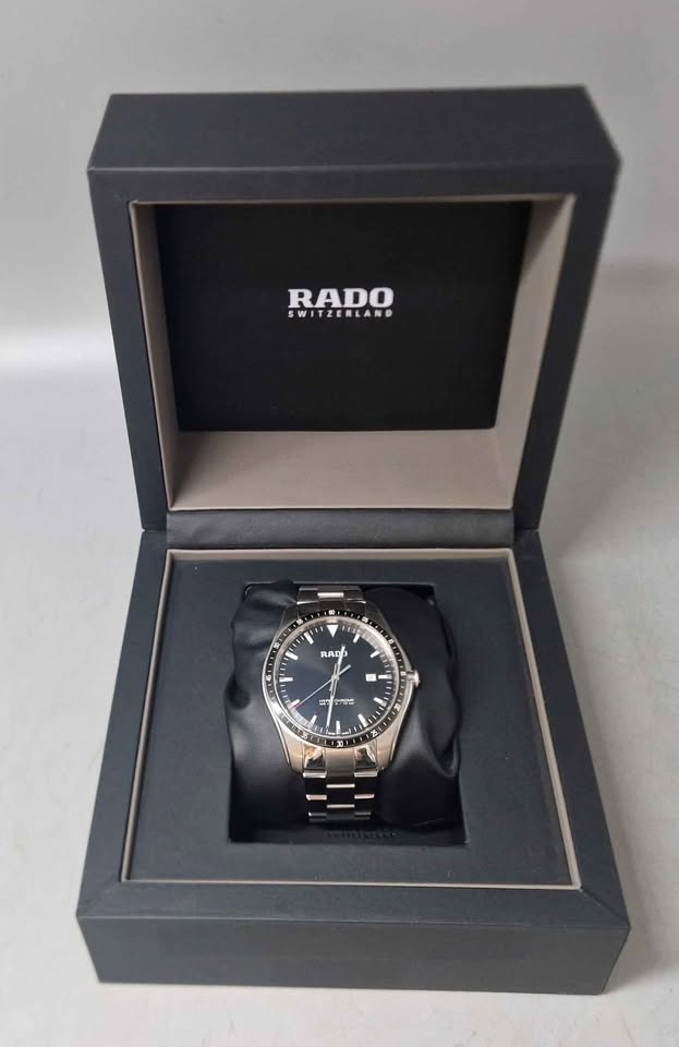 SALE::Rado Hyperchrome 45mm Quartz Gents Watch - With Date - Steel Bracelet - Boxed With Stamped Card