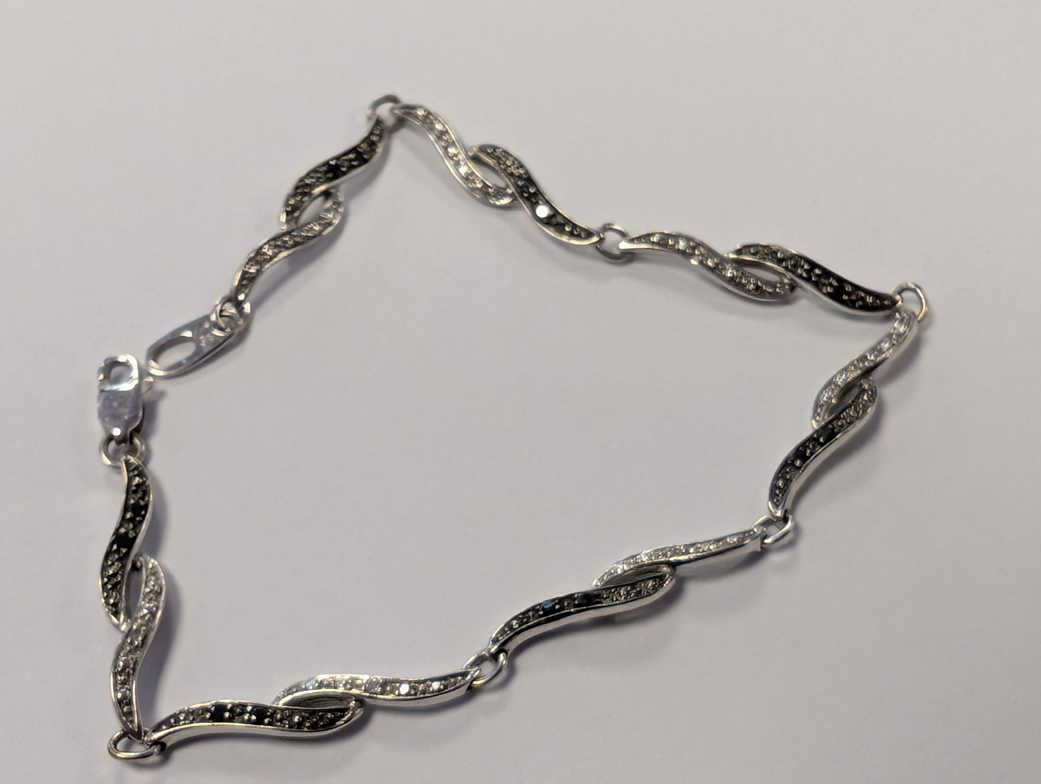 9ct white gold diamond bracelet