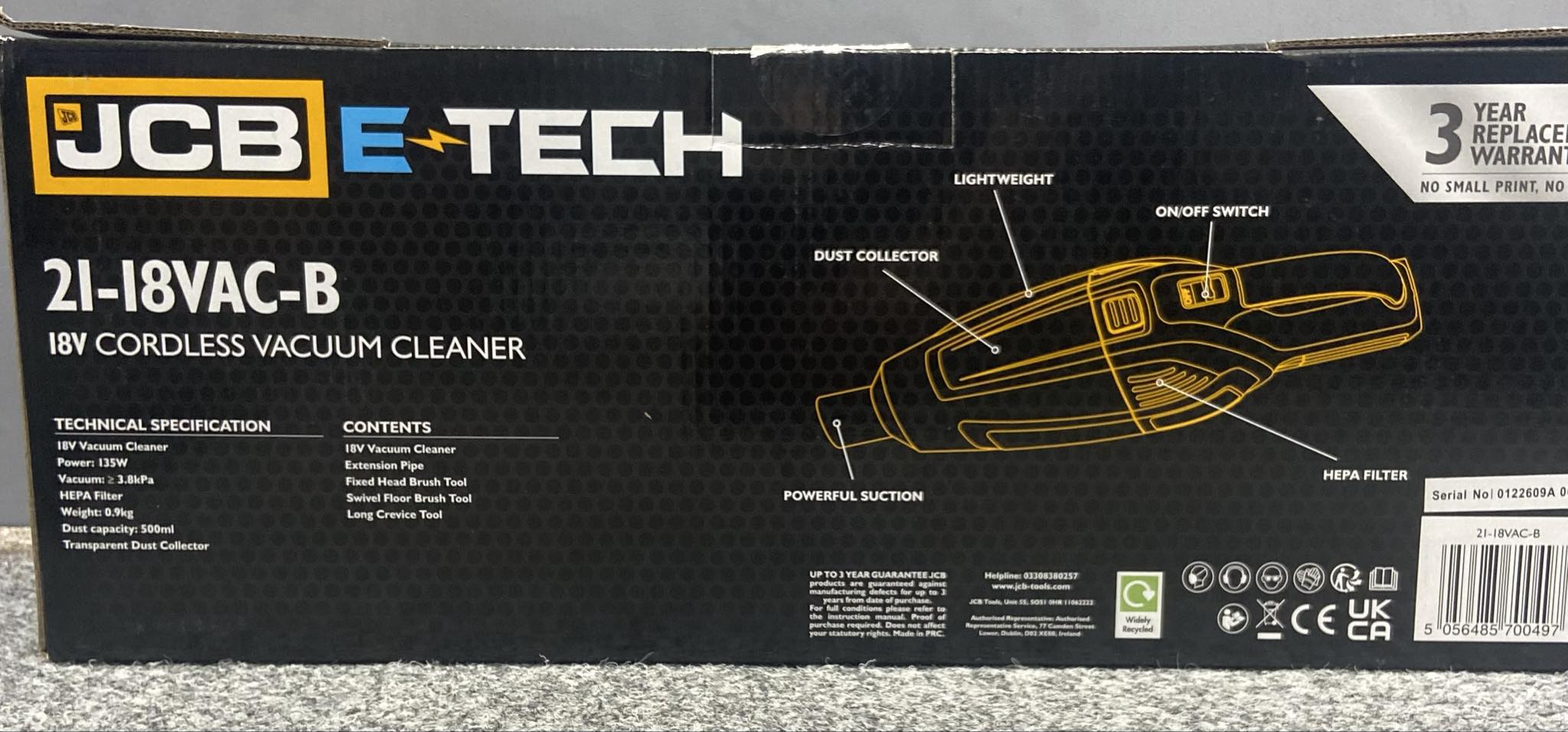 JCB Tools JCB 18V Handheld Vacuum Cleaner | 21-18VAC-B - Bare Unit