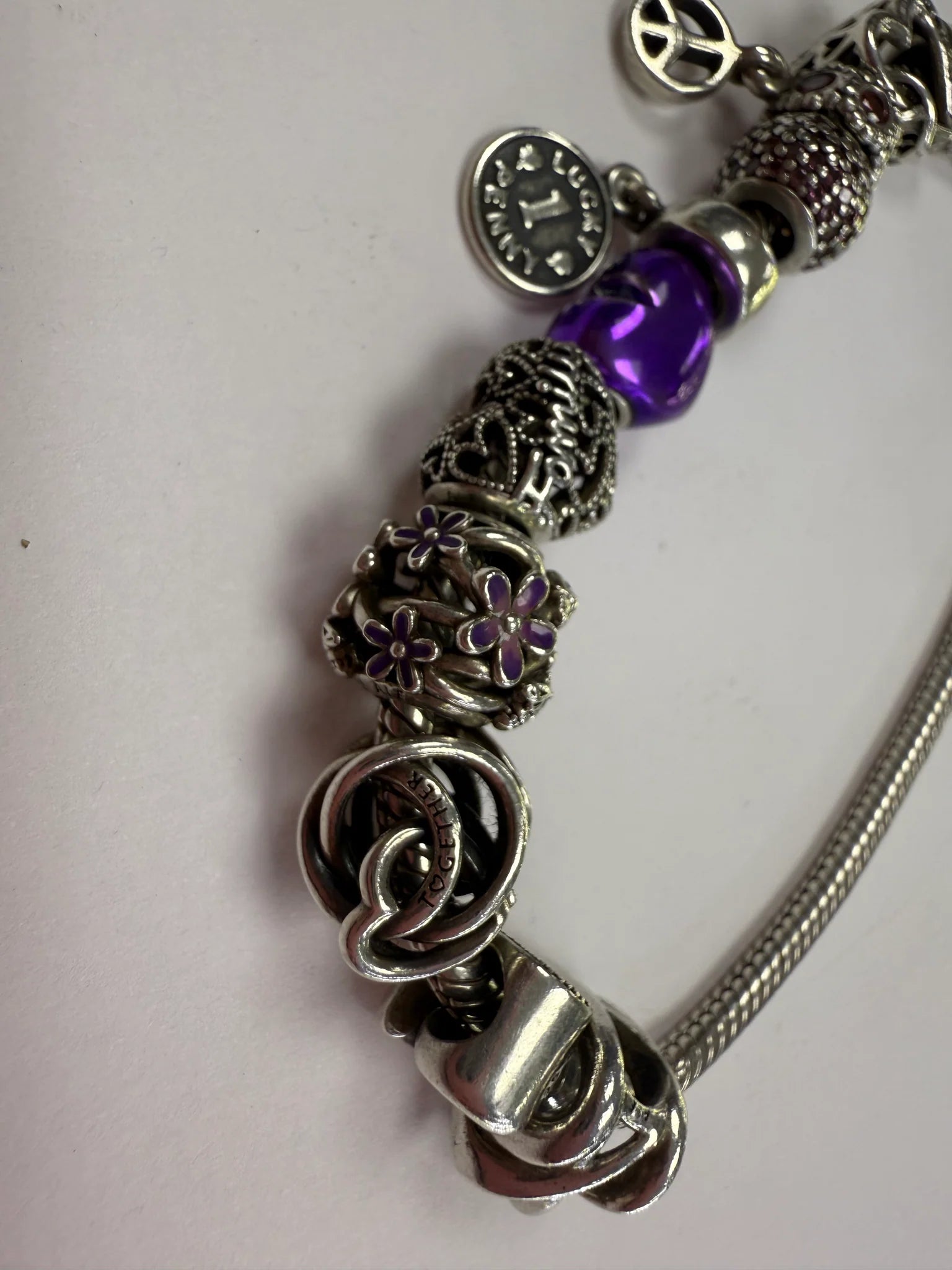 pandora snake bracelet & charms