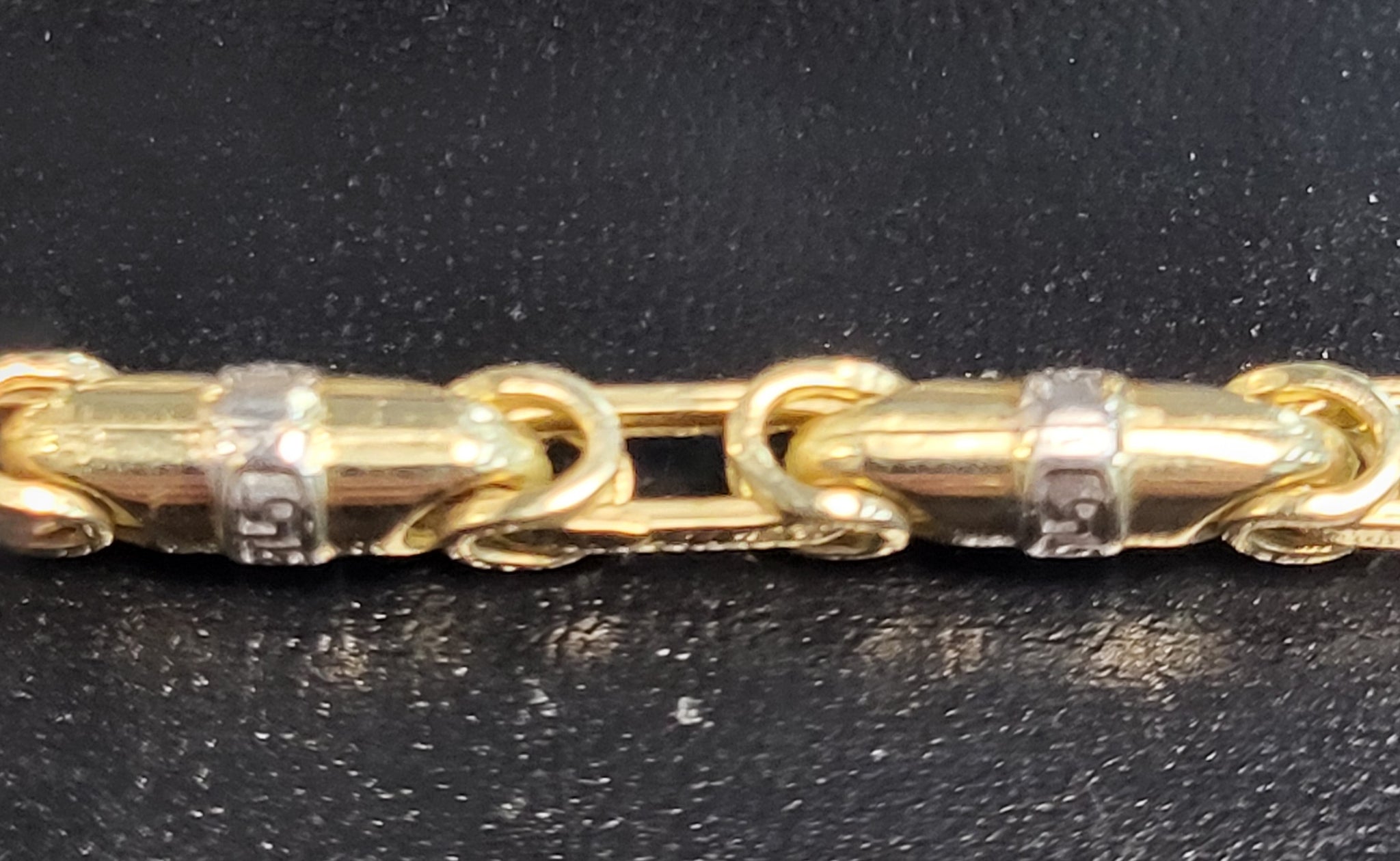 14ct Yellow Gold Byzantine Style Bracelet - 6.8G - 8"
