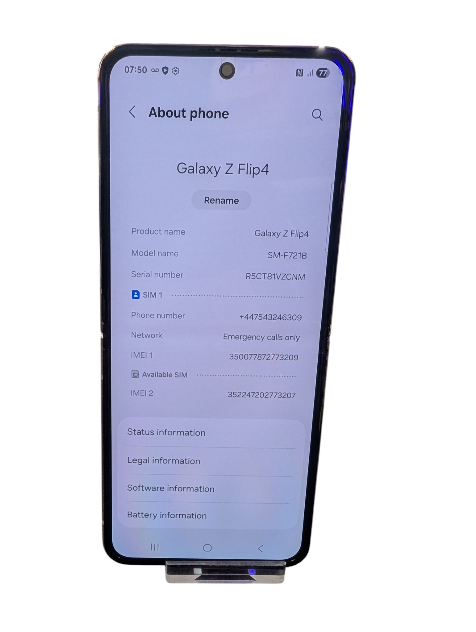 Samsung Galaxy Z Flip4 pink gold boxed