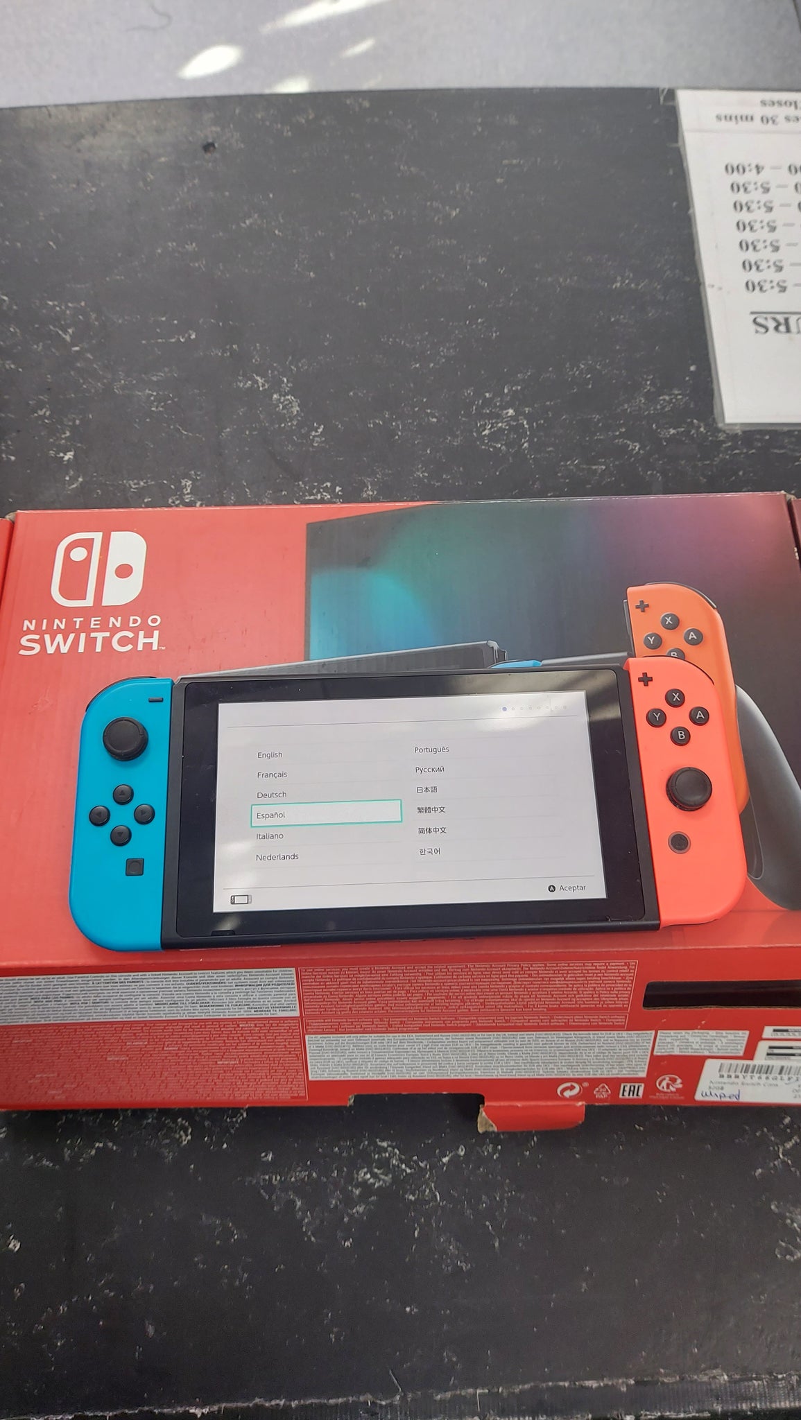 Nintendo Switch Console, 32GB + Neon Red/Blue Joy-Con, Boxed