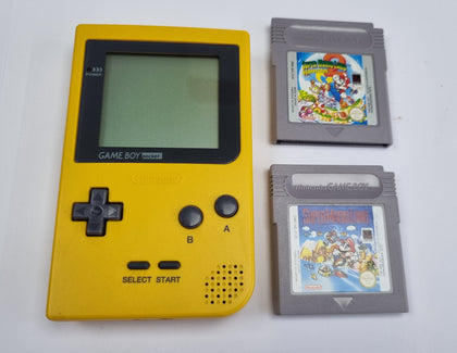 GAMEBOY POCKET YELLOW NINTENDO + 2 GAMES