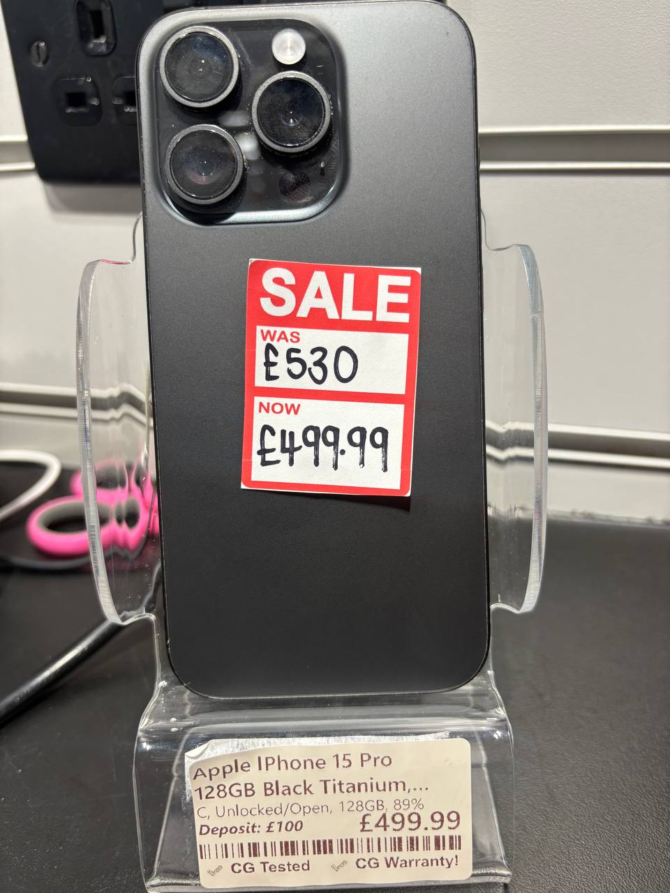 Apple iPhone 15 Pro 128GB Black Titanium, Unlocked