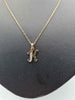 9ct Yellow Gold Thin Belcher Chain Necklace With 'K' Pendant - 2.19 Grams - 18" Long
