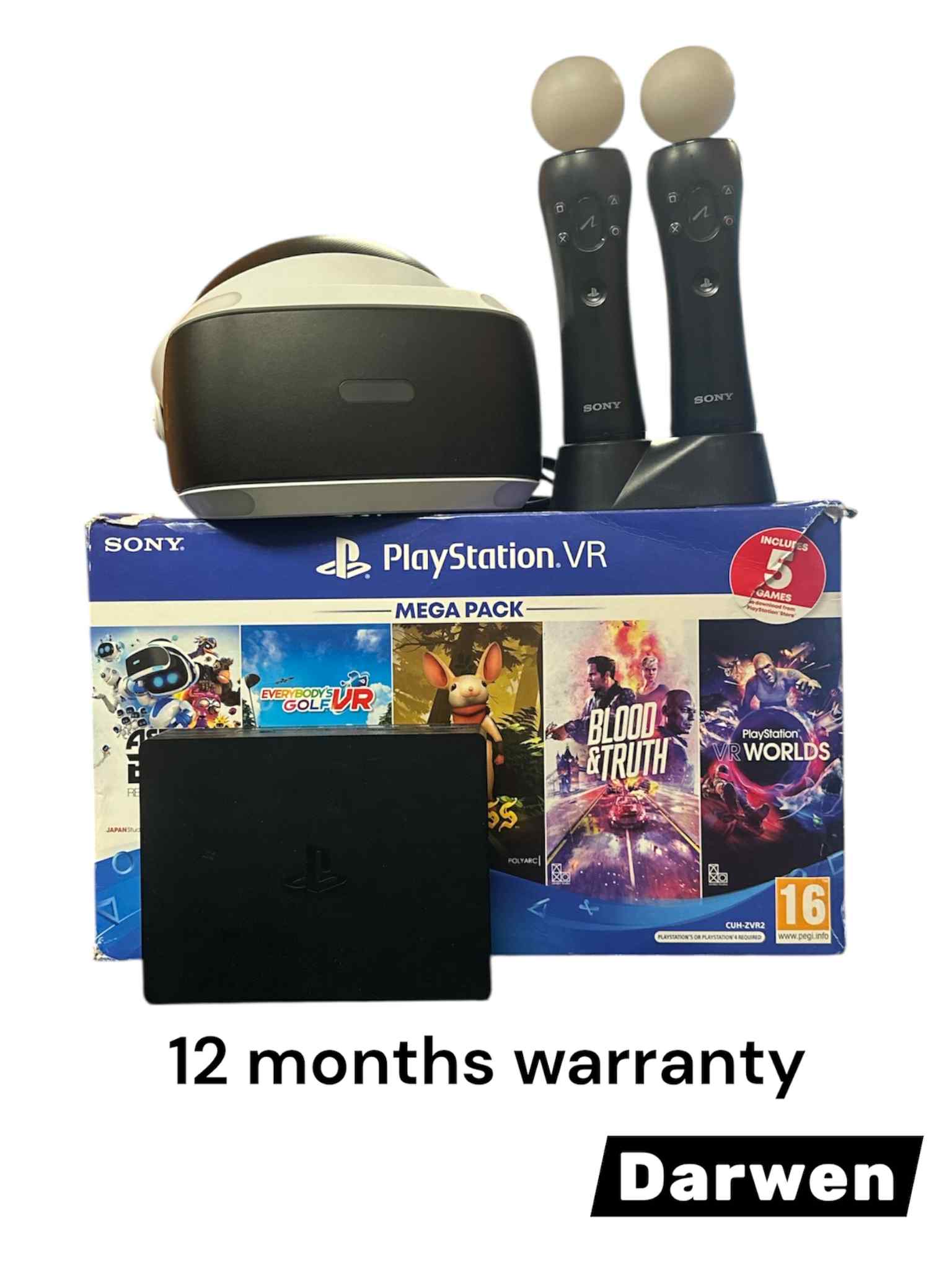 Playstation VR Headset + Move controllers and charging dock