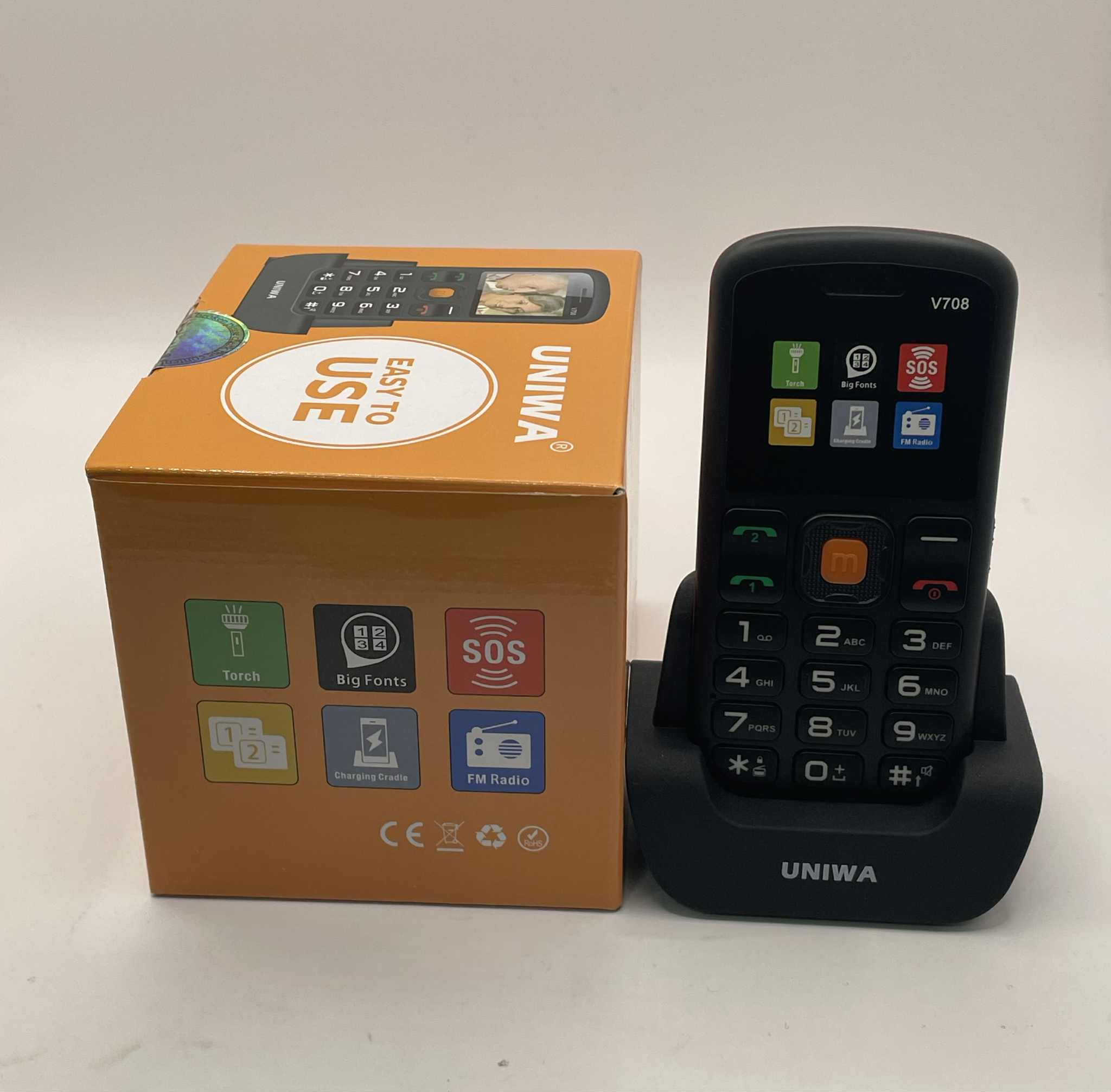UNIWA MOBILE PHONE - Black & Red