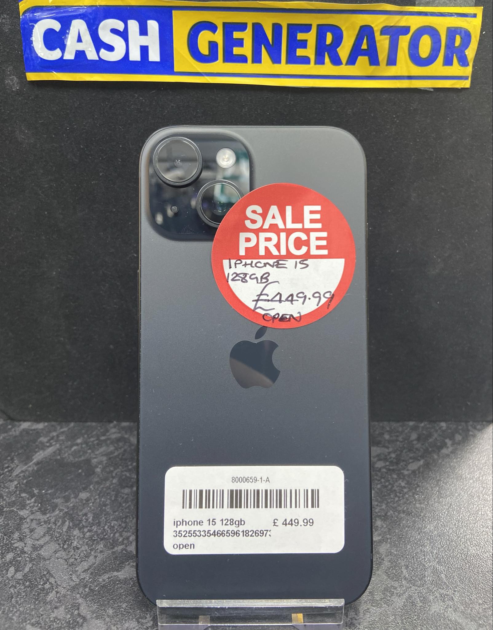 Apple iPhone 15 128GB Battery Health 100% - Black Titanium