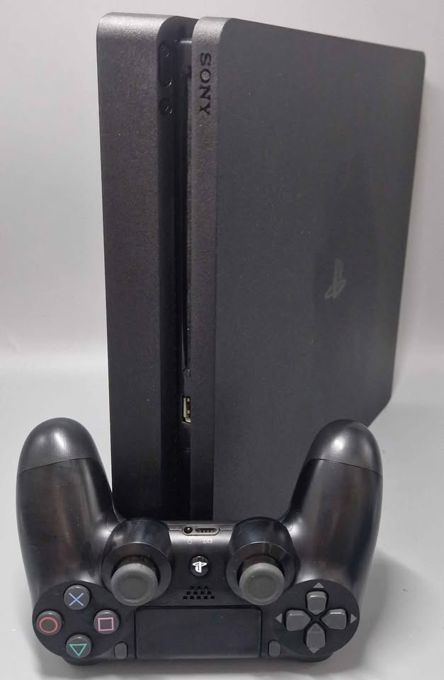 Sony Playstation 4 Slim Console, 500GB Black, Unboxed With Leads And Controller