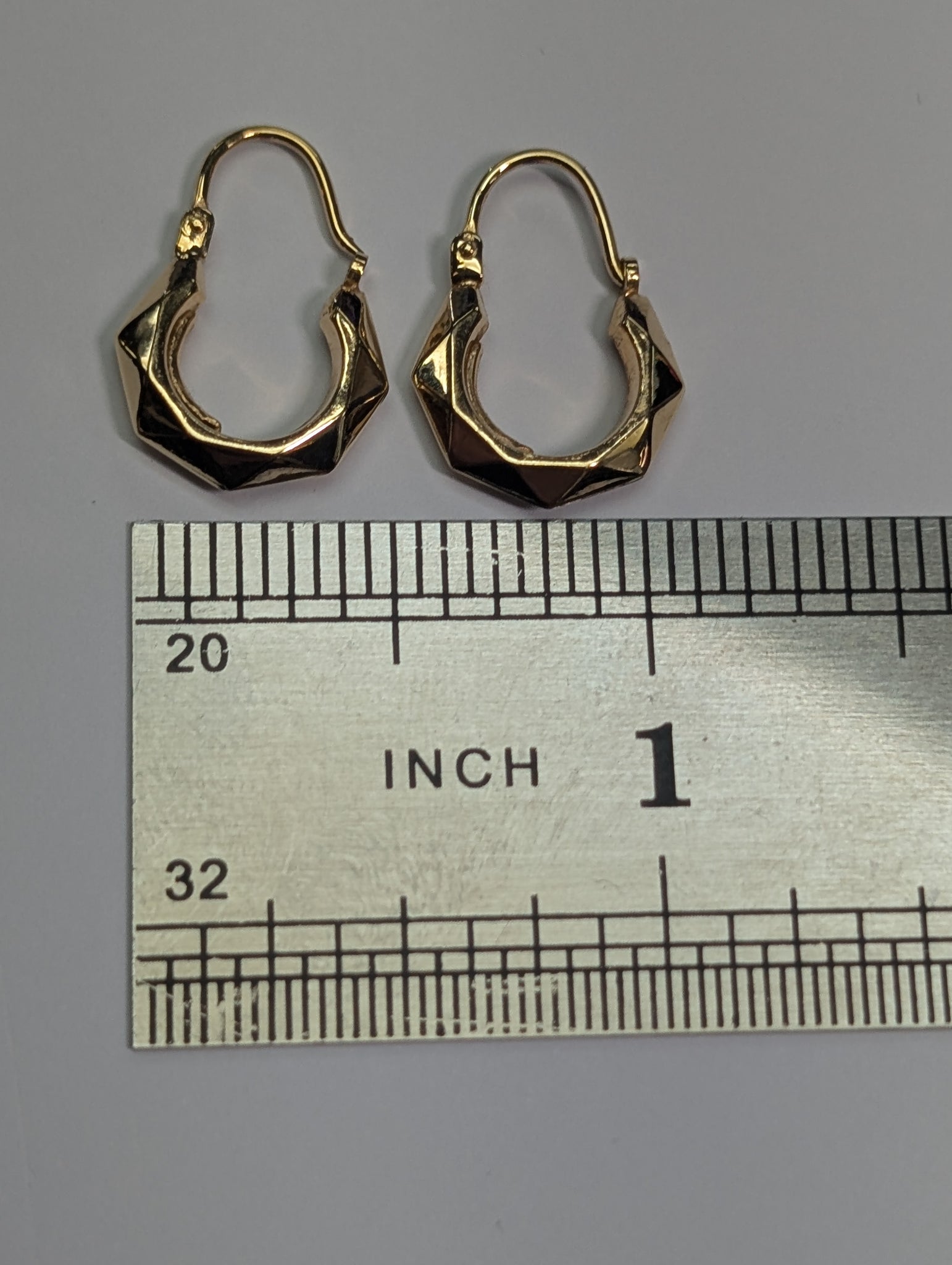 9CT Gold Angular Hoop Earrings