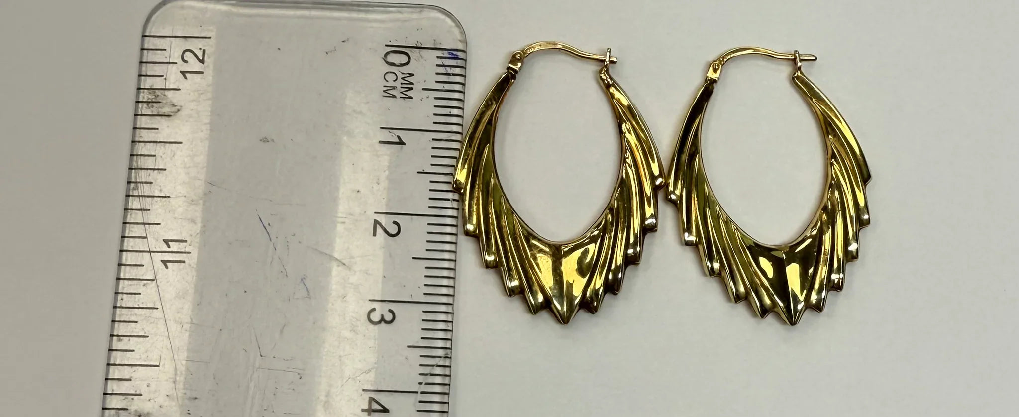 9ct Yellow gold hoop/creole earrings