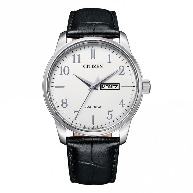 Citizen Gents Steel Eco-Drive Watch on Strap with Date BM8550-14A