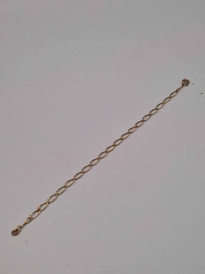 Vintage 9ct Yellow Gold Infinity Link Bracelet - 7.5" Long - 1.75 Grams