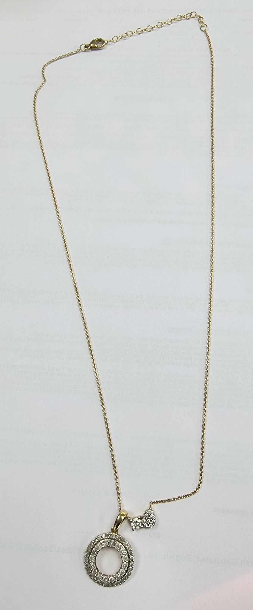 9ct Gold Necklace With Pendants 16-18"