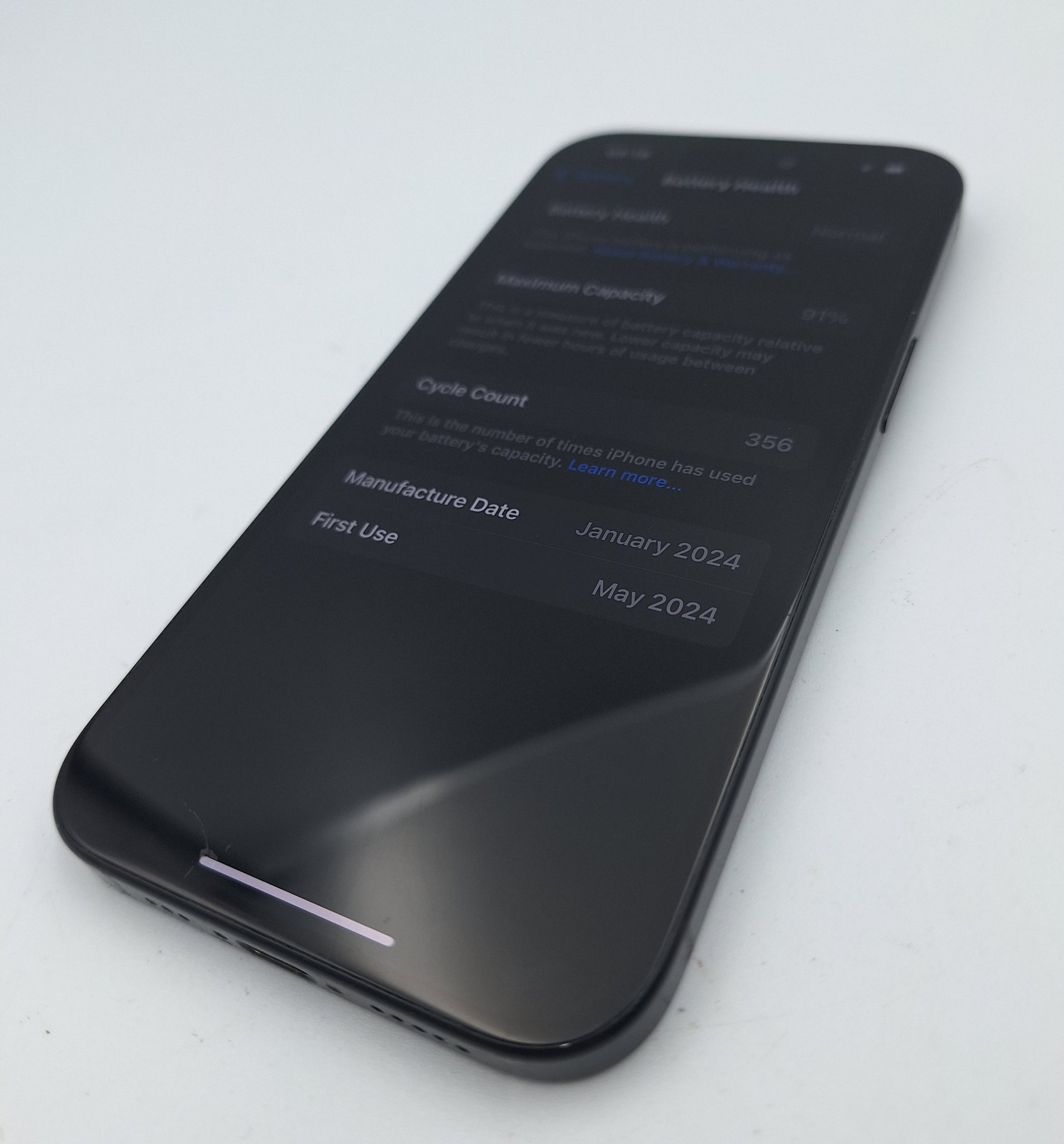 DX Apple iPhone 15 128GB black smartphone unlocked unboxed 91% batt health