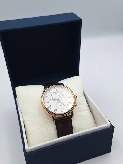 TISSOT T-Classic Chronograph Quartz Leather Strap 42mm Mens Watch - Unboxed