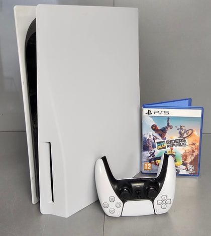 Playstation 5 Disc Console, 825GB, White + 1 Game