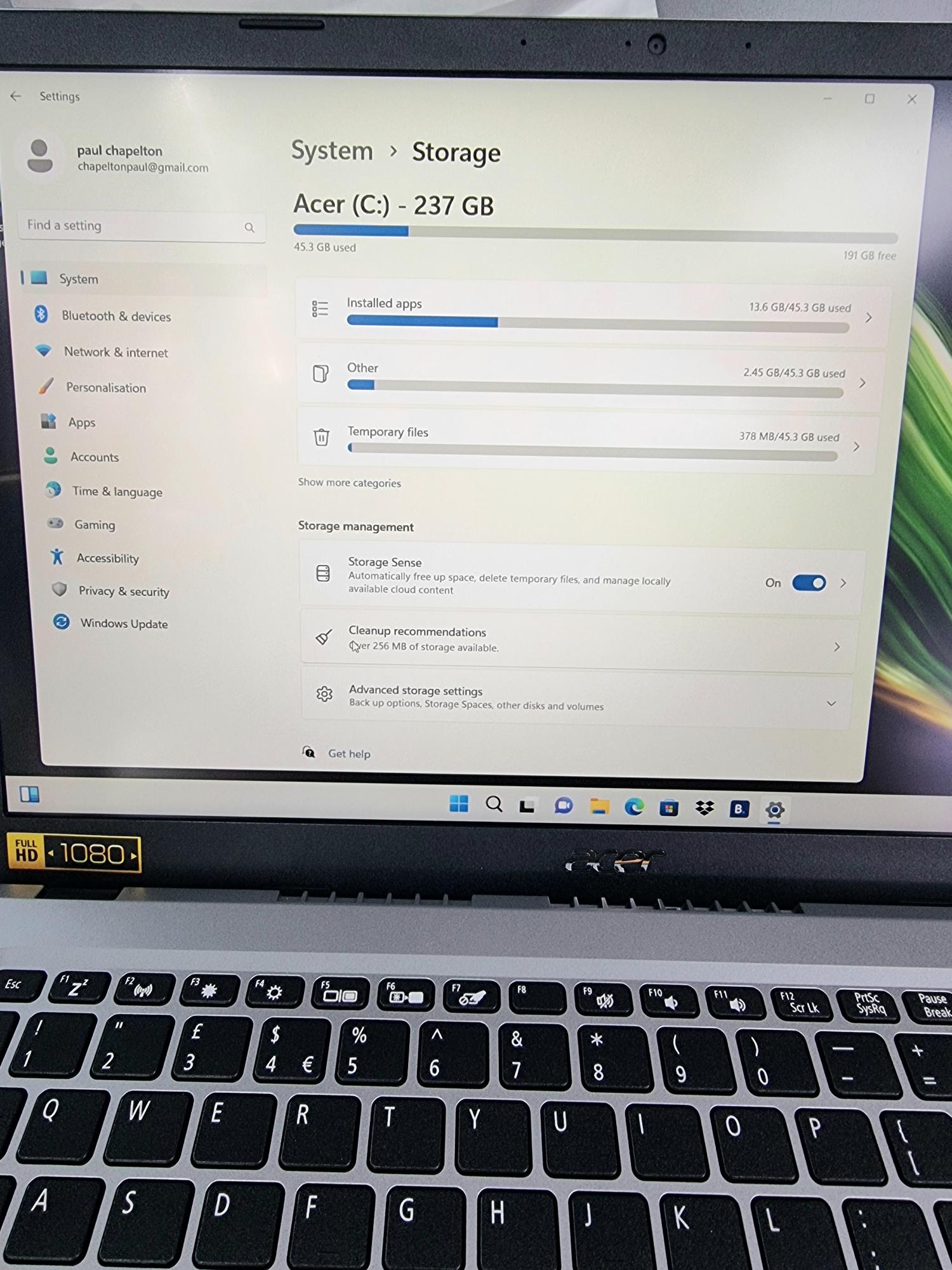 Acer Aspire 3 15.6 Laptop, Intel Core I5 11th Gen, 256gb Ssd, Silver