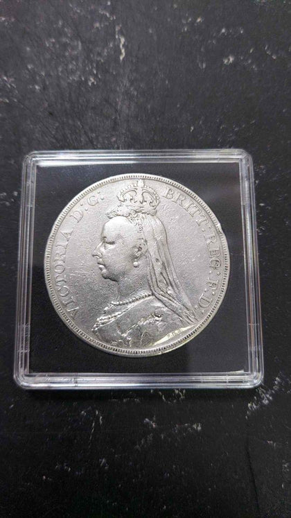 1889 Queen Victoria sterling Silver full crowN