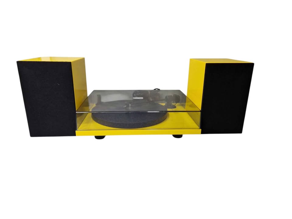 Pro-Ject Colourful Audio System, Turntable, and Speaker Box 5 (Golden Yellow)