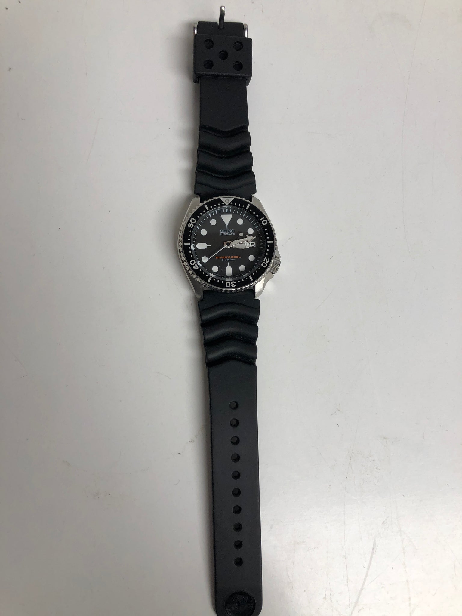 Seiko divers watch SKX007J1 rubber bubble strap