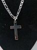 925 Sterling Silver 3-In-1 Figaro 3-in-1 Chain With Cross Pendant - 26.6 Grams - 24" Long *BRAND NEW