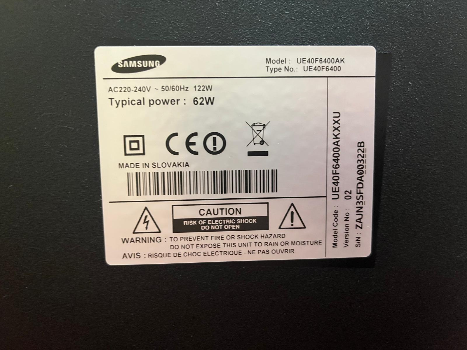 Samsung 40" 3D LED Smart TV **COLLECTION ONLY**