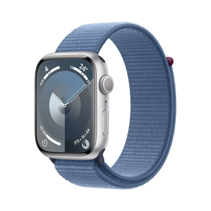 Apple Watch Series 9 - 45mm - GPS - Silver Aluminium Case - Winter Blue Sport Loop