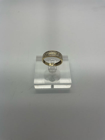 Gold Diamond Ring - 14ct - 3.1g - Size 'S'