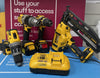 DEWALT POWER TOOLS BUNDLE, INCLUDES 4 POWER TOOLS, 2 BATTERIES AND BATTERY CHARGER