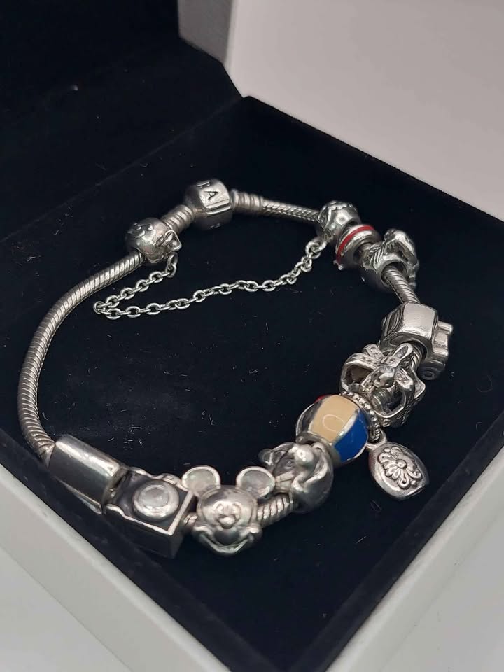 (925 ALE Hallmarked&Tested), Pandora Bracelet With 11 Charms