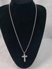 925 Sterling Silver Belcher Chain With Diamontè Cross Pendant - 24" Long - 17.4 Grams *BRAND NEW*