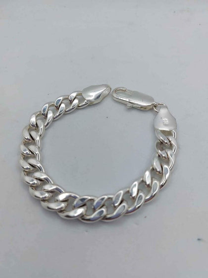 925 Sterling Silver Dense Curb Bracelet - 9