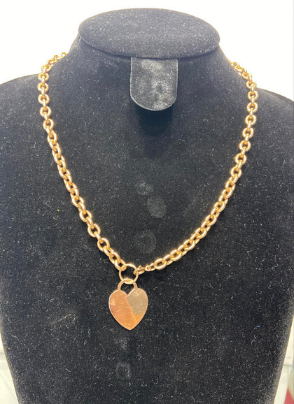 9ct Rose Gold Heart Necklace 21.3g 18